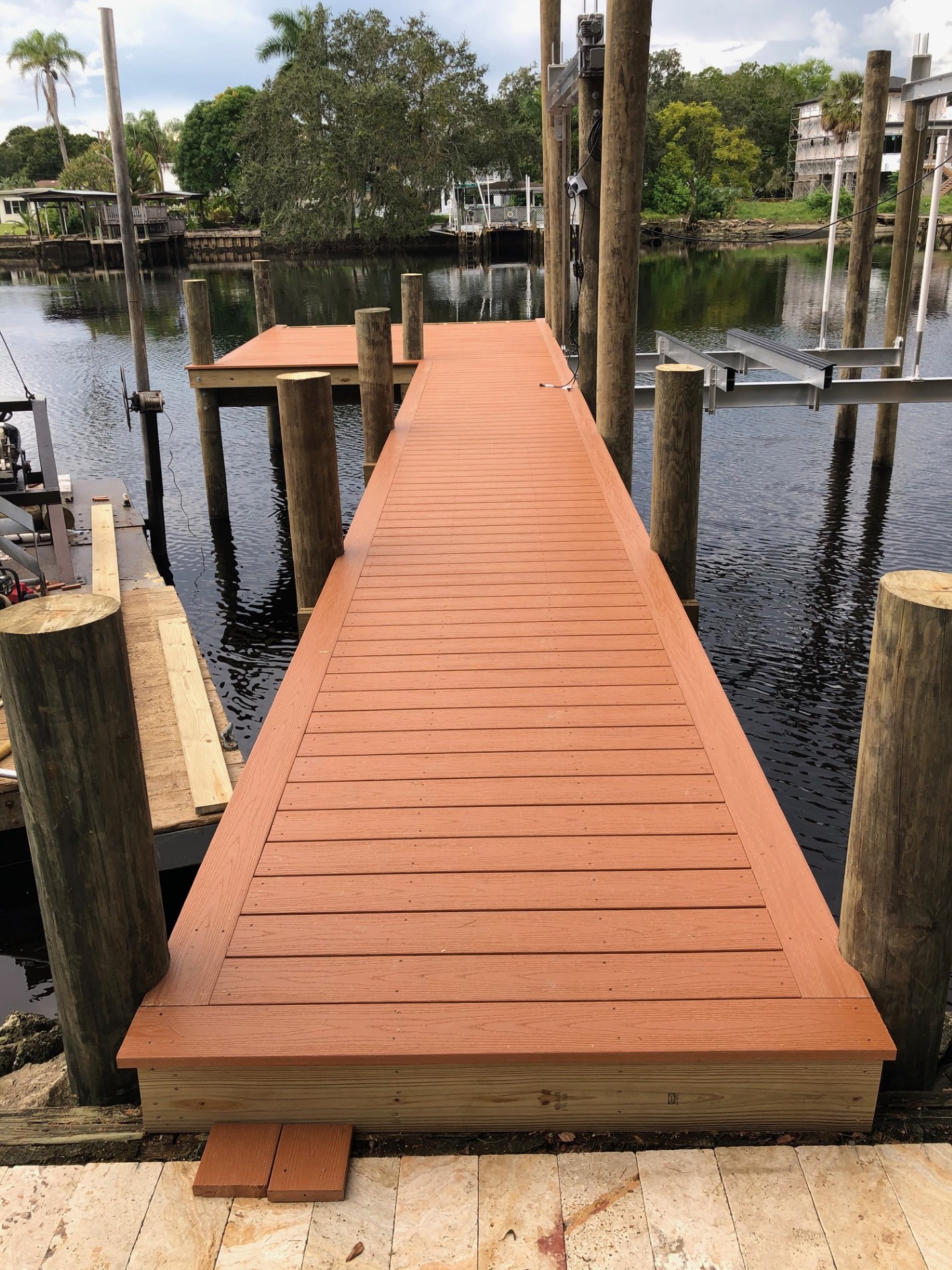 Completed dock deck built on new pilings