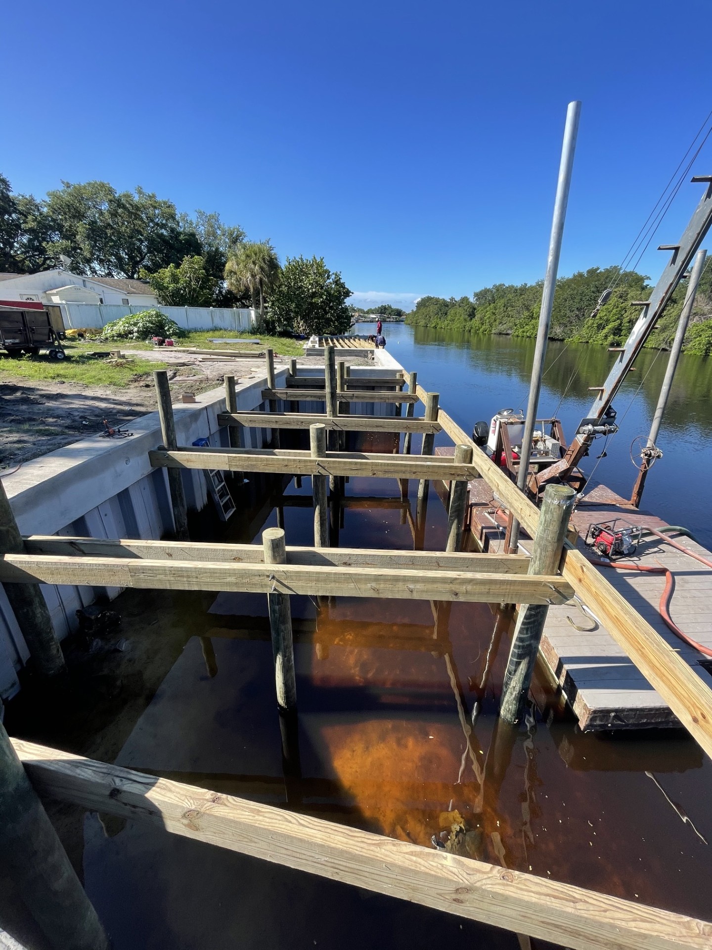 Commercial multi-slip dock under construction