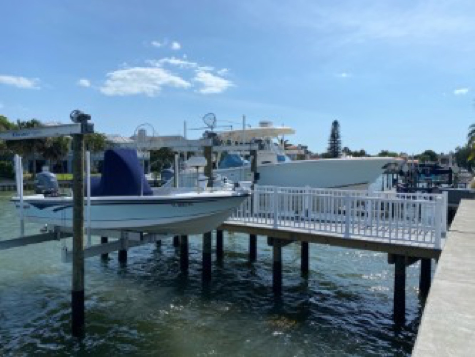 Commercial marina dock system in Tampa Bay