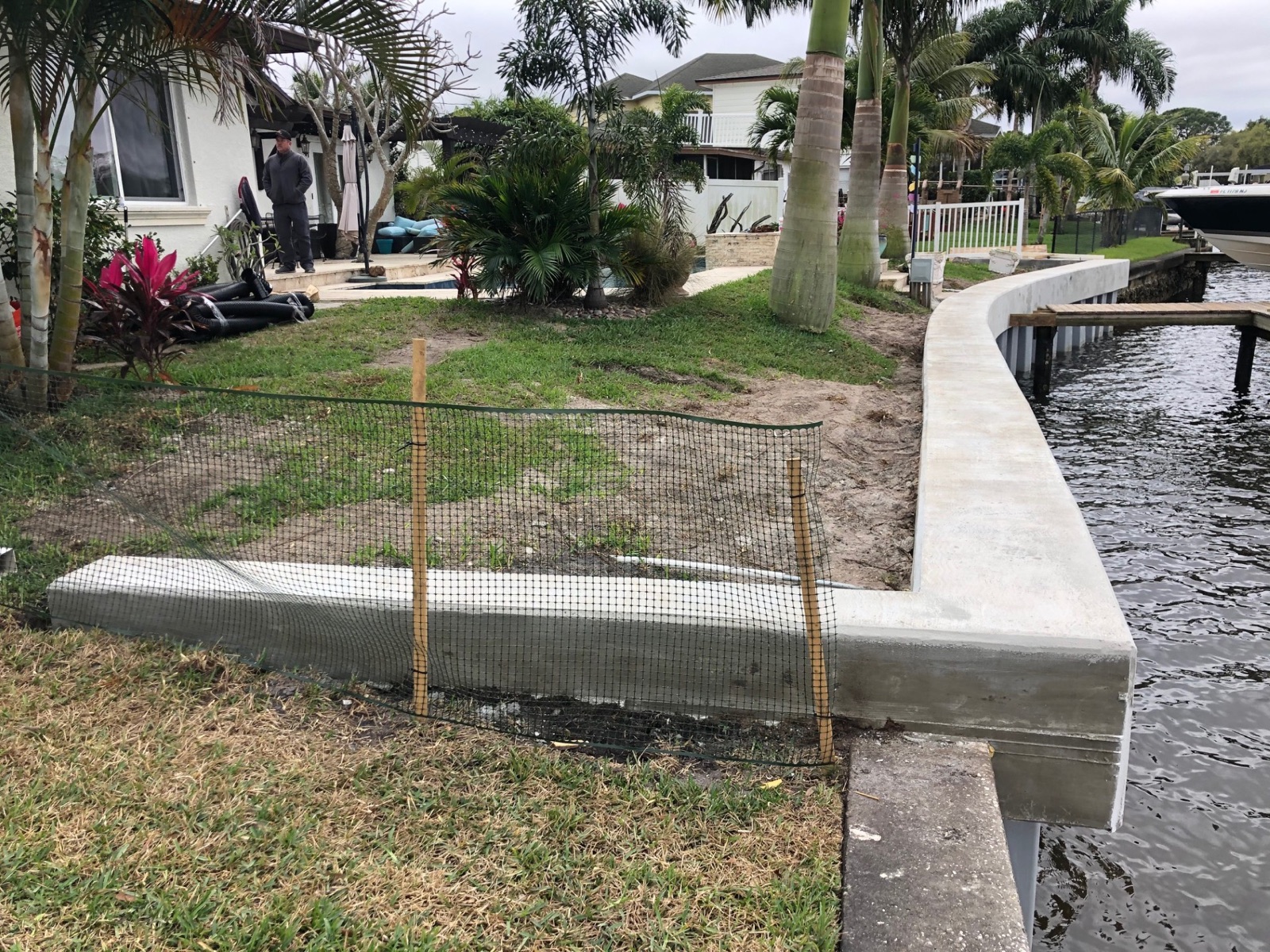 Seawall construction project