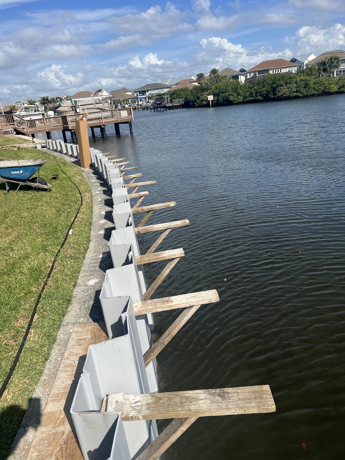 Seawall construction project