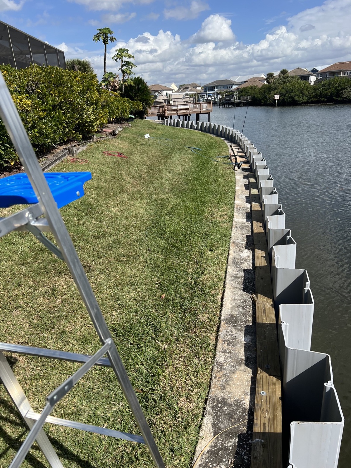 Seawall construction project