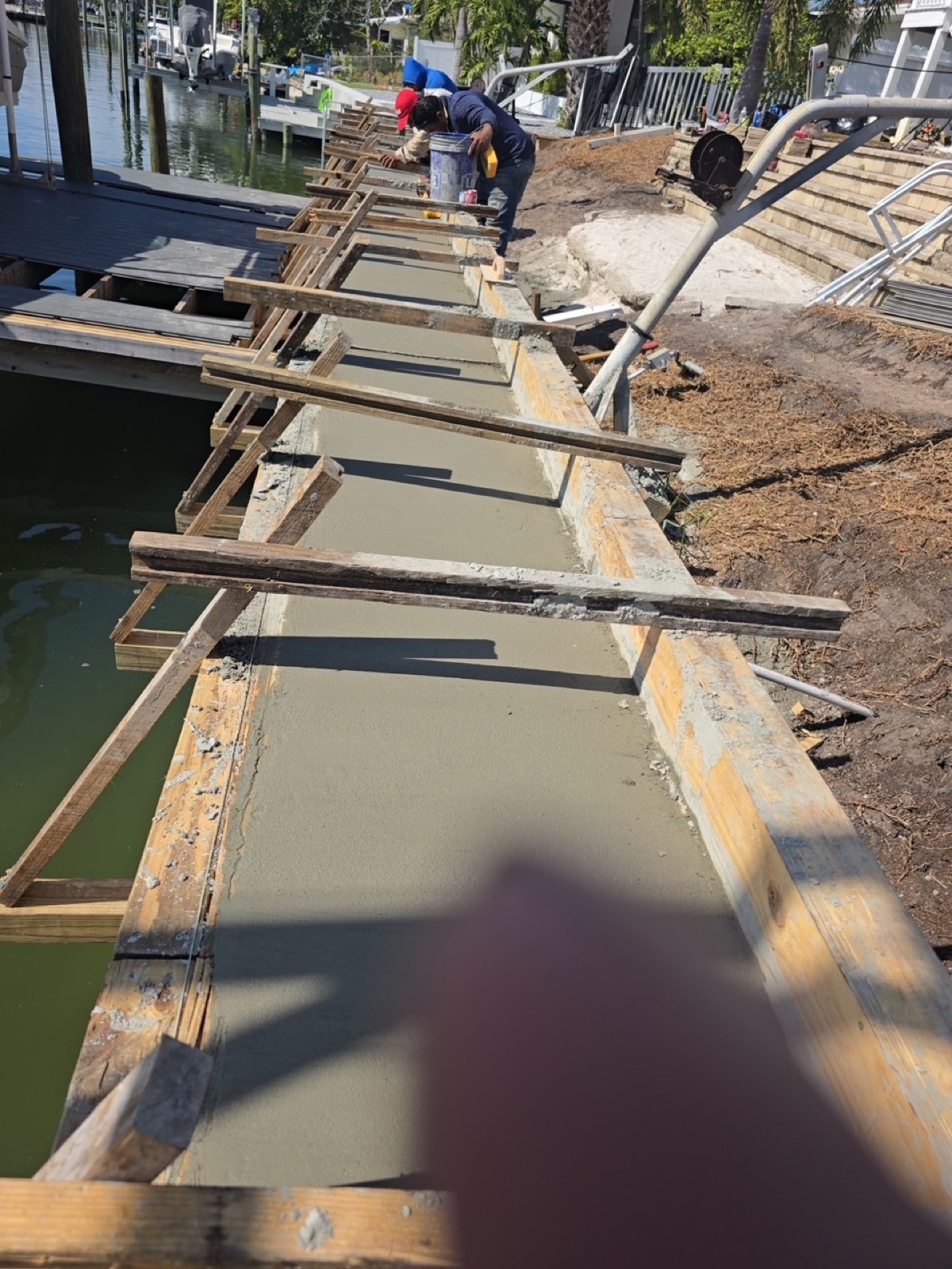 Seawall construction project