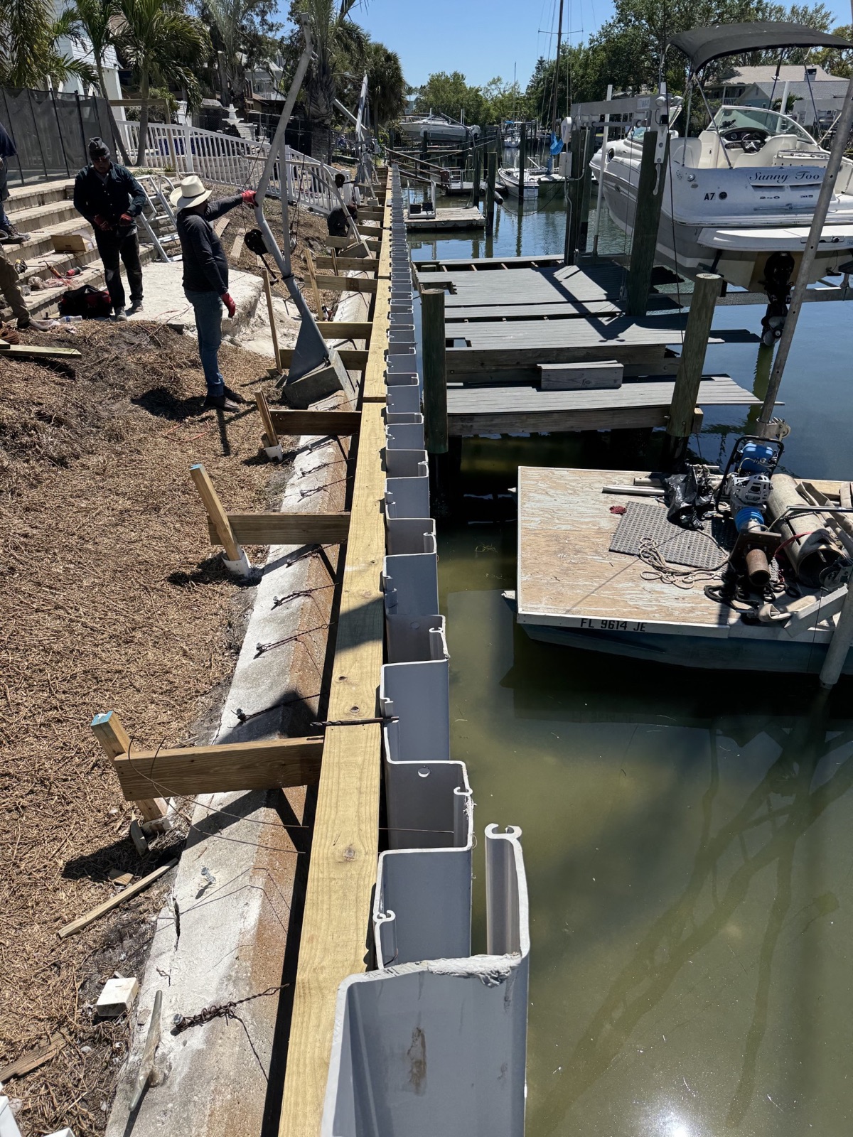 Seawall construction project