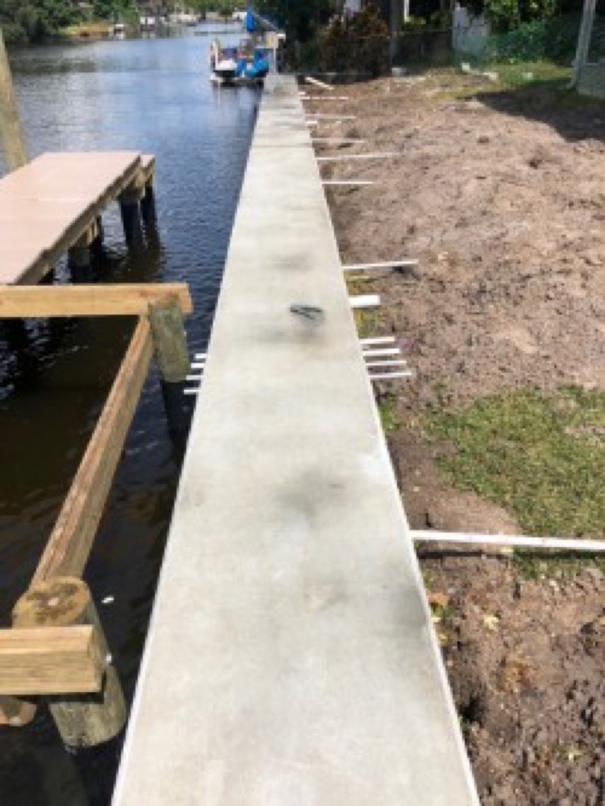 Seawall construction project