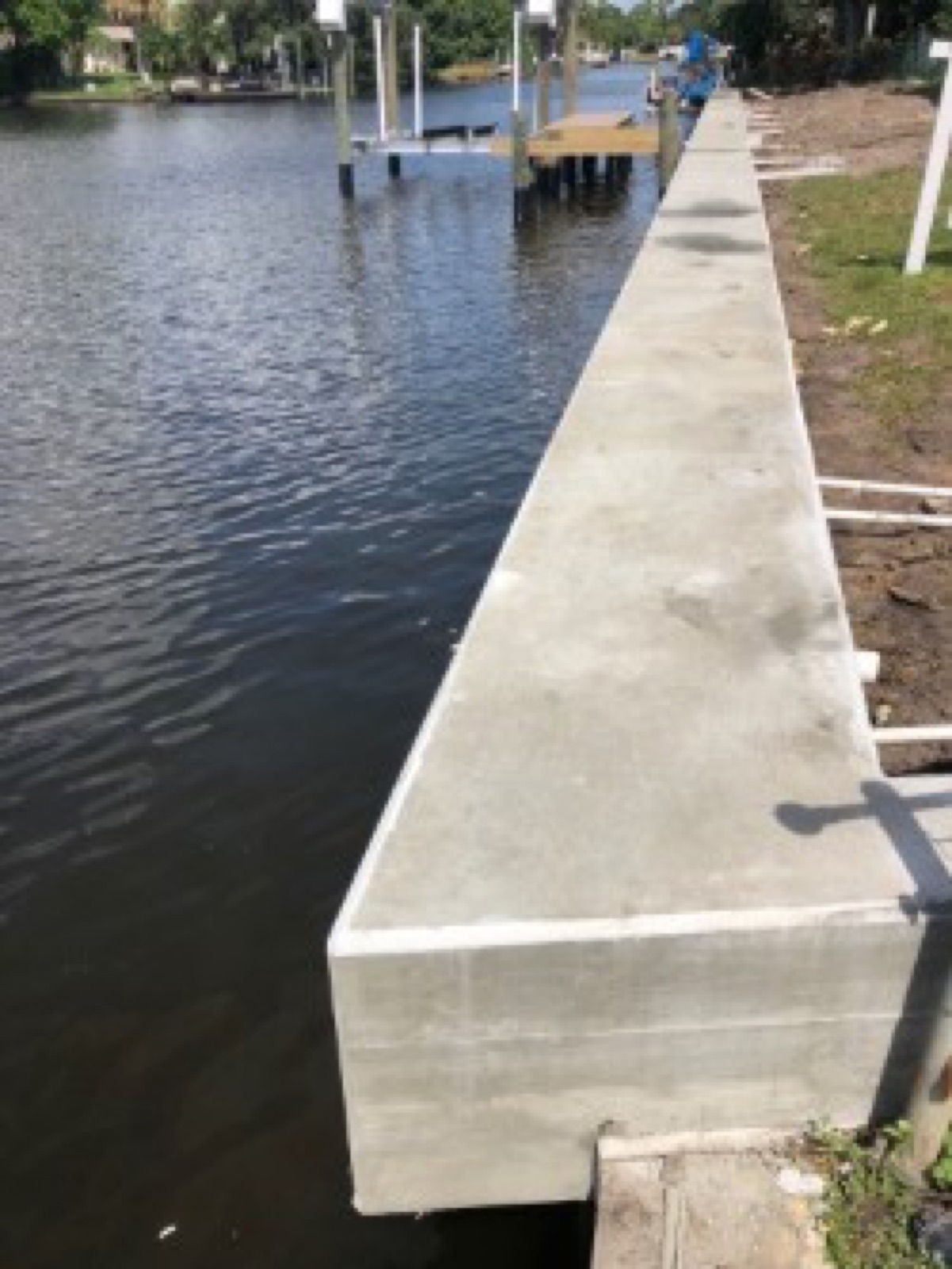 Seawall construction project