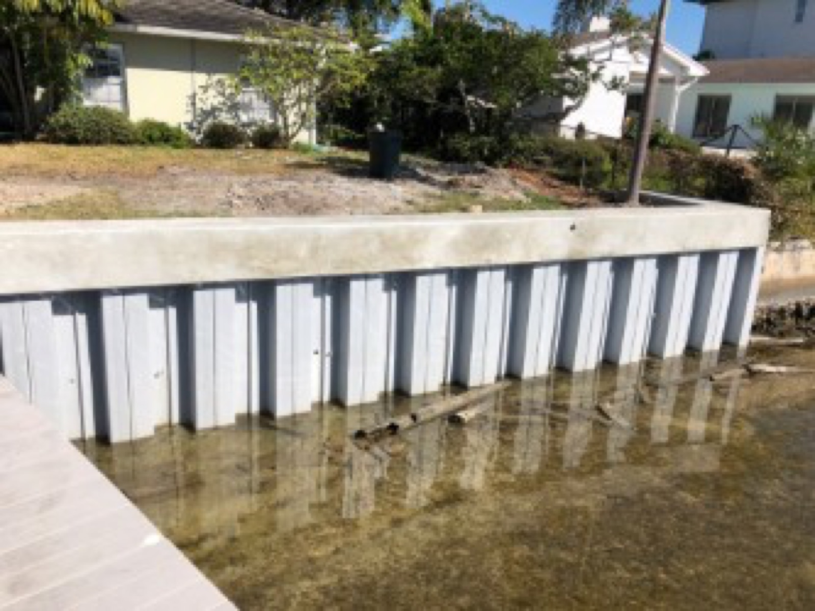 Seawall construction project