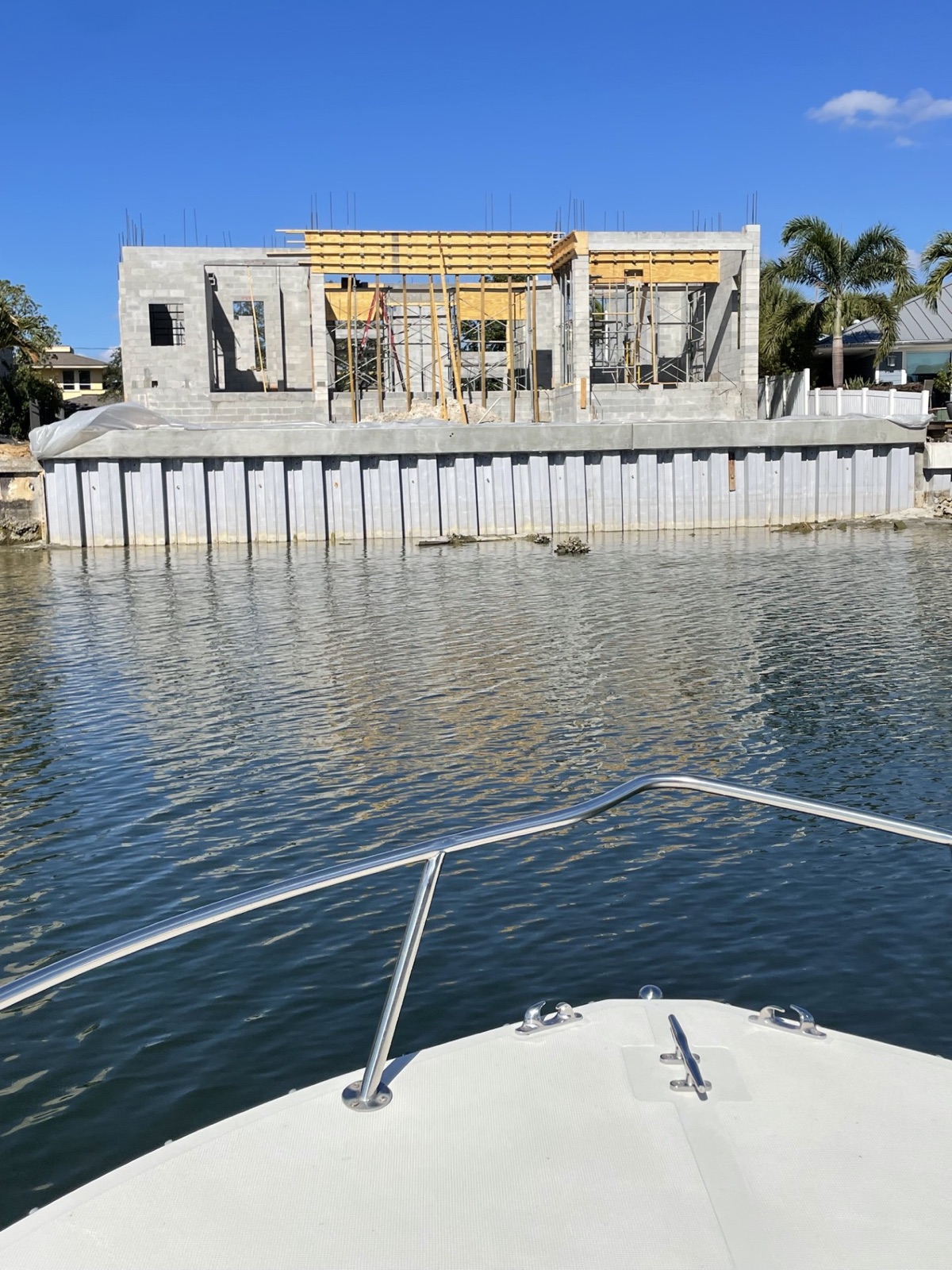 Seawall construction project
