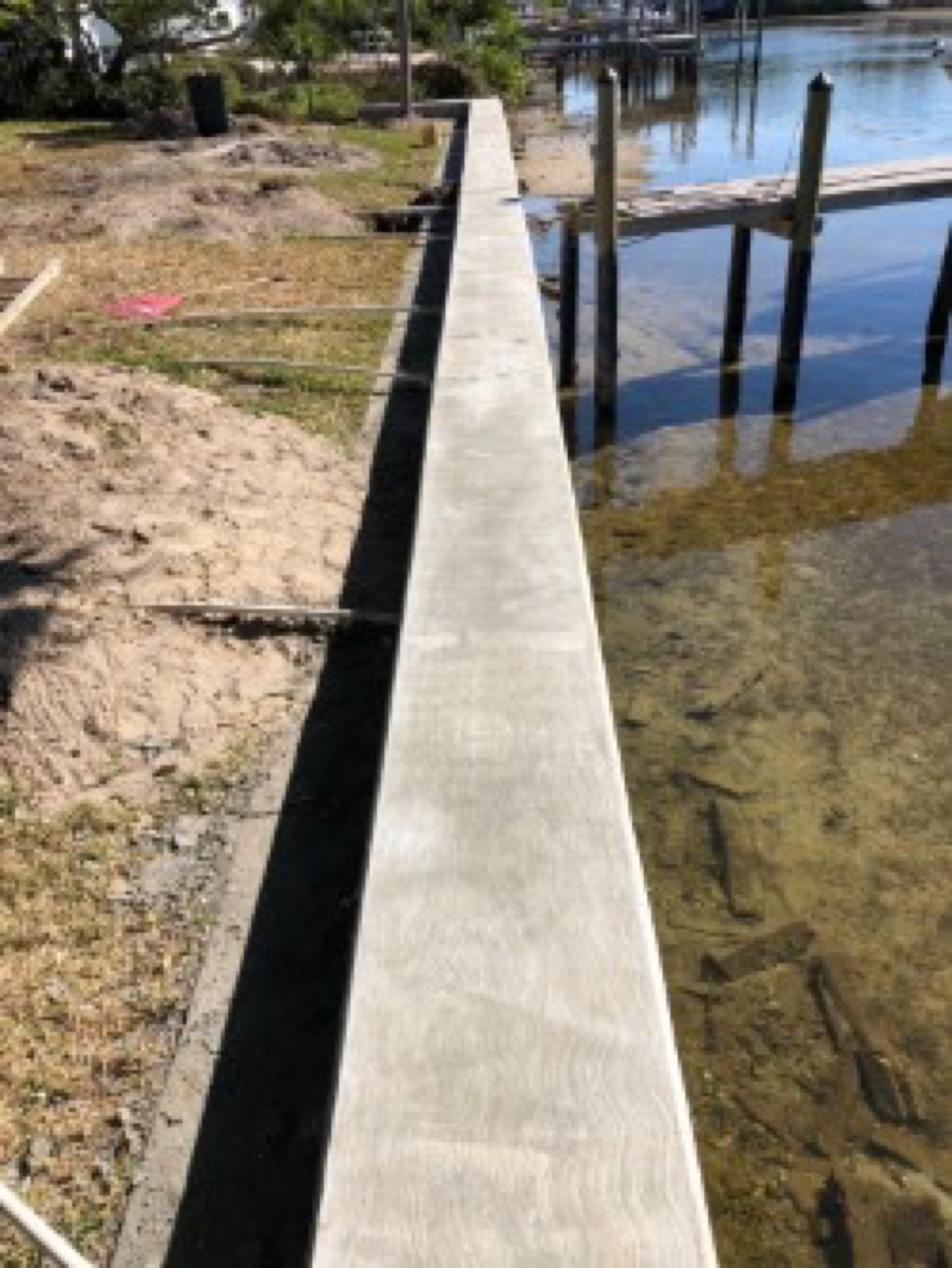 Seawall construction project