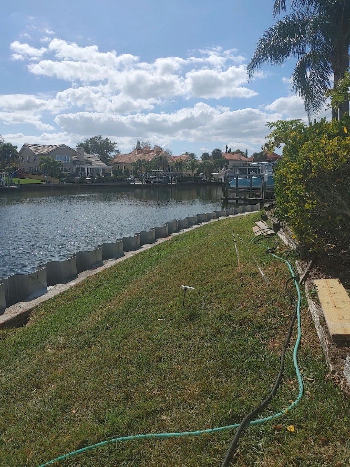 Seawall construction project