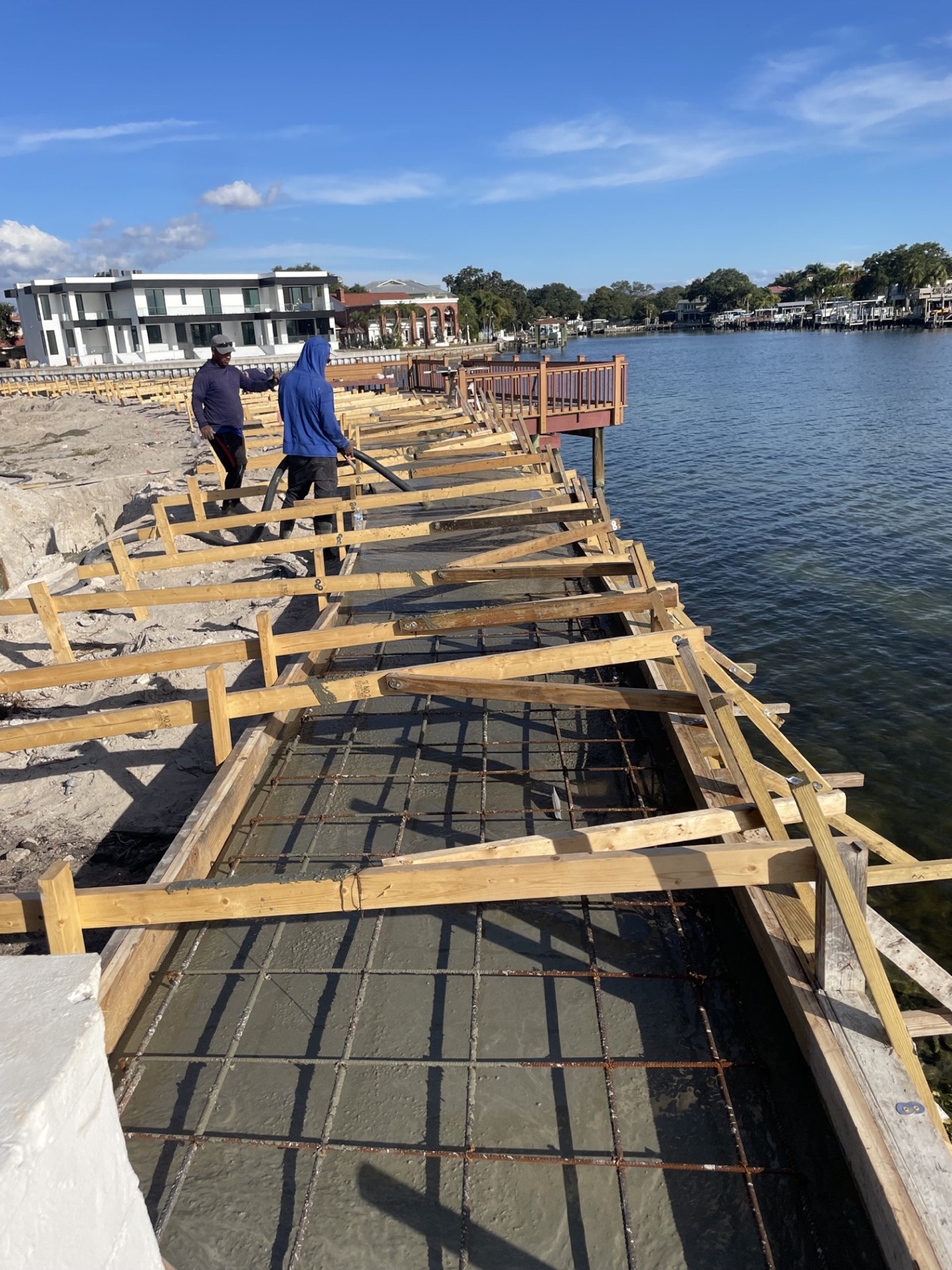 Seawall construction project