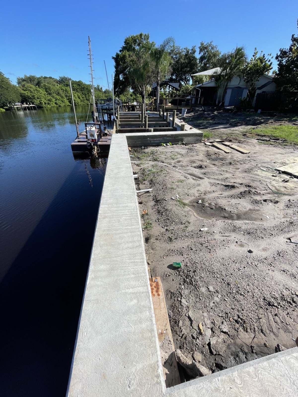 Seawall construction project