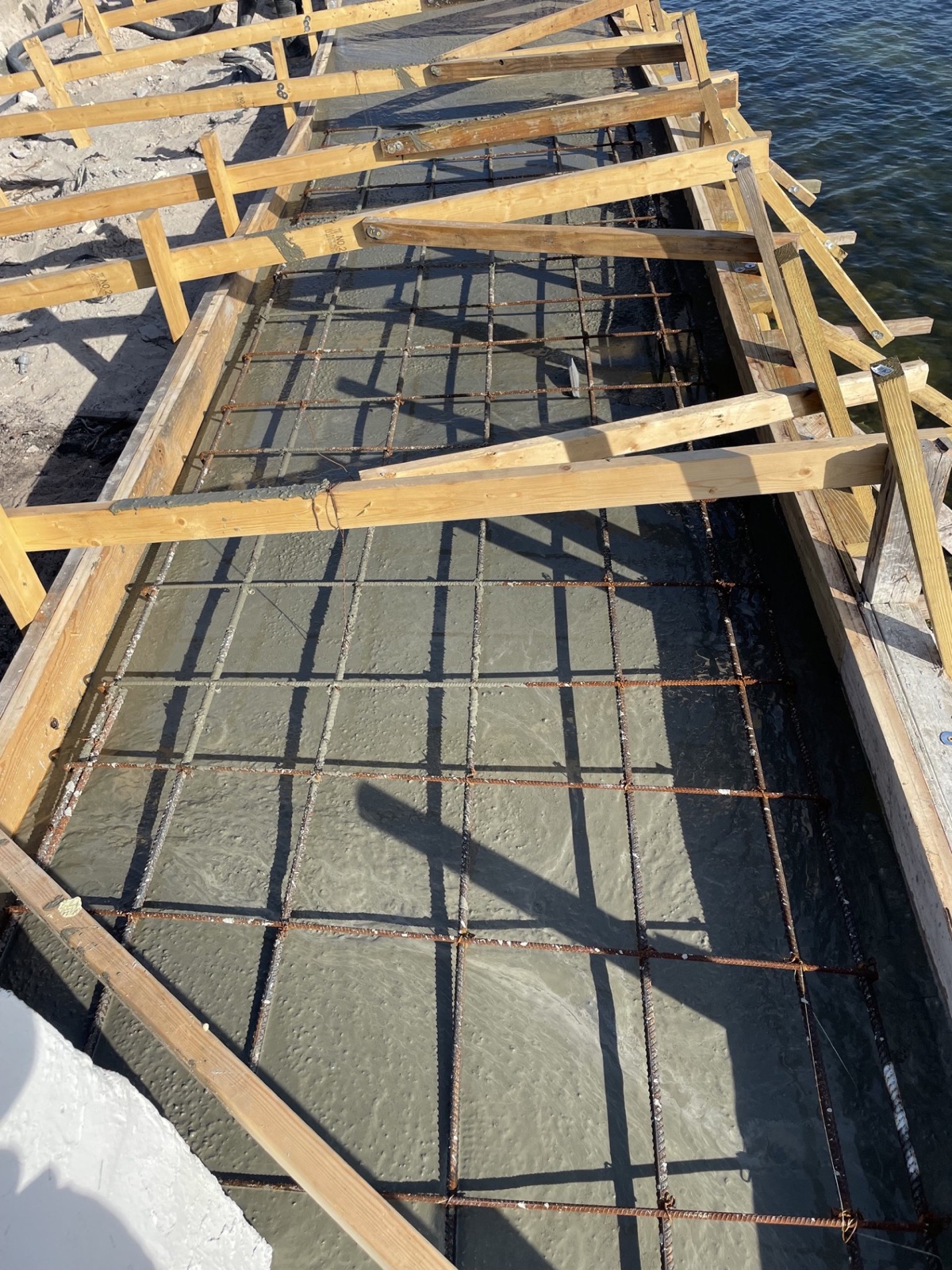 Seawall construction project