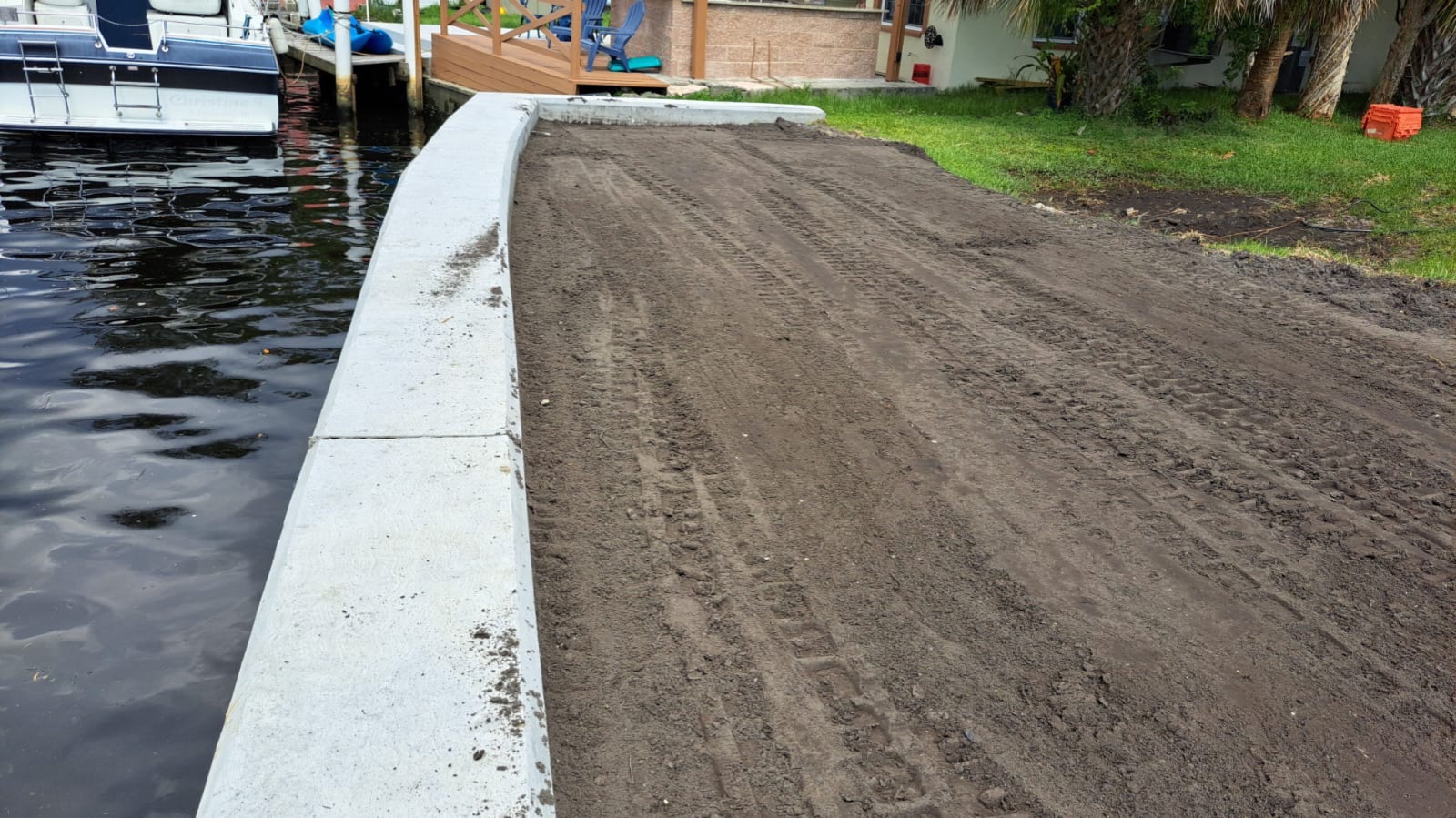 Seawall construction project