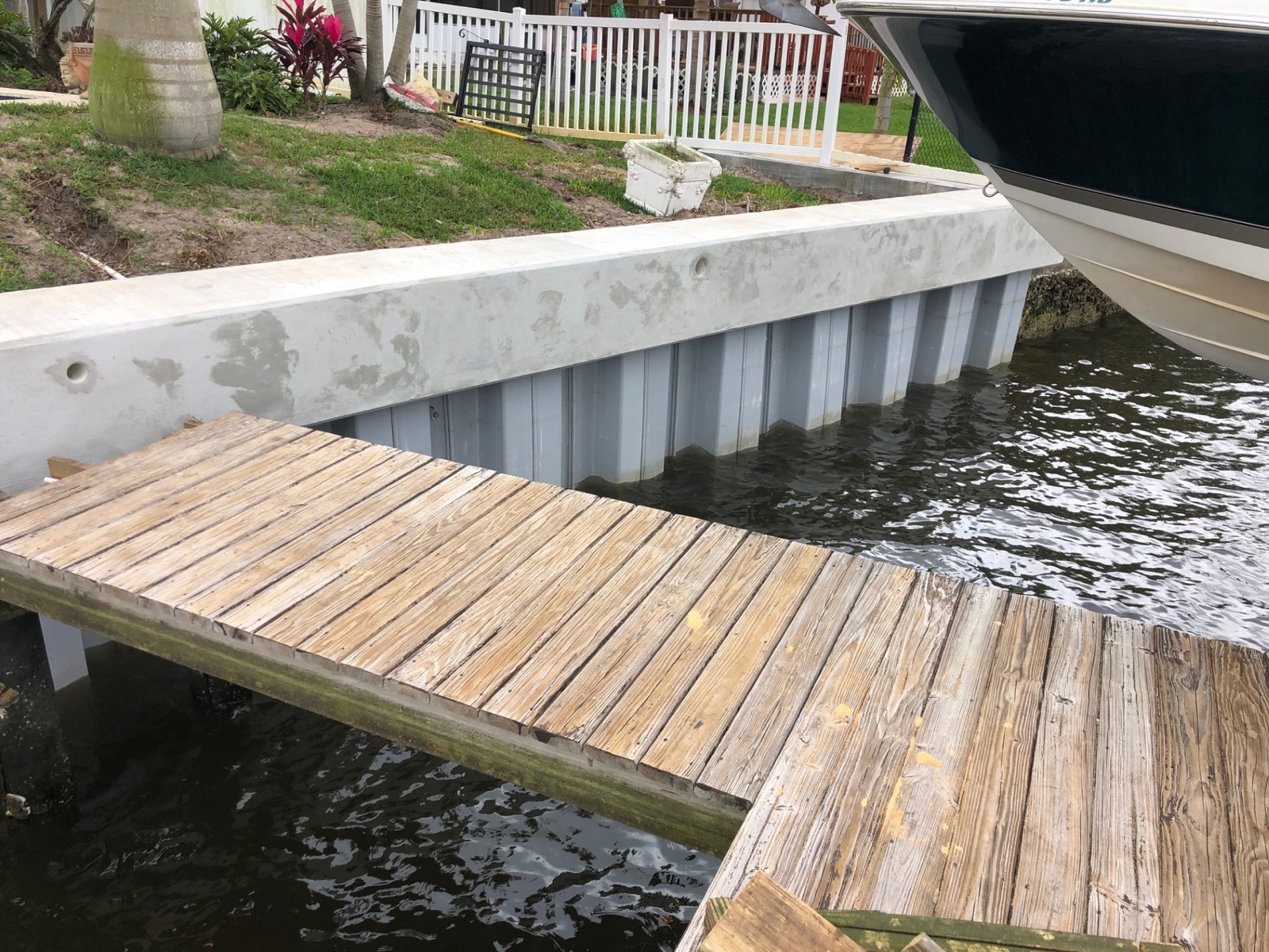 Seawall construction project